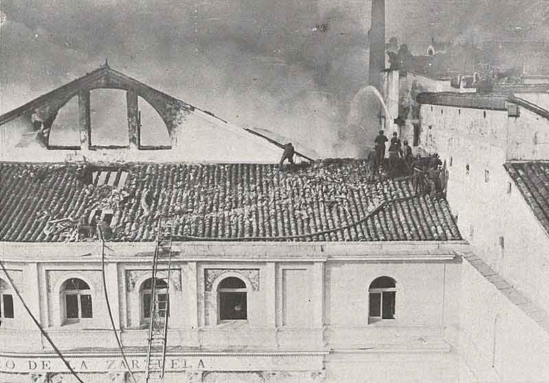 Incendio en el Teatro de la Zarzuela. Fuente: es.wikipedia.org