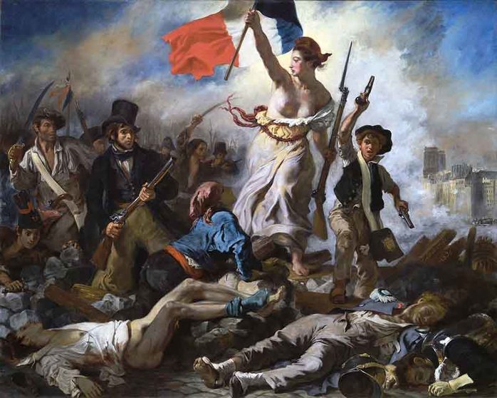 La libertad guiando al pueblo por Eugène Delacroix. Fuente: es.wikipedia.org