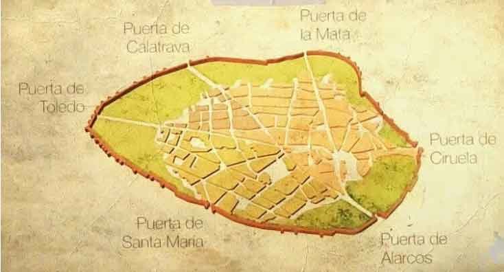 Mapa antiguo de Ciudad Real. Fuente: mibauldeblogs.com